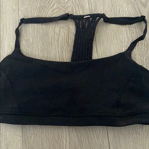 Black lululemon sports bra with detailed back !